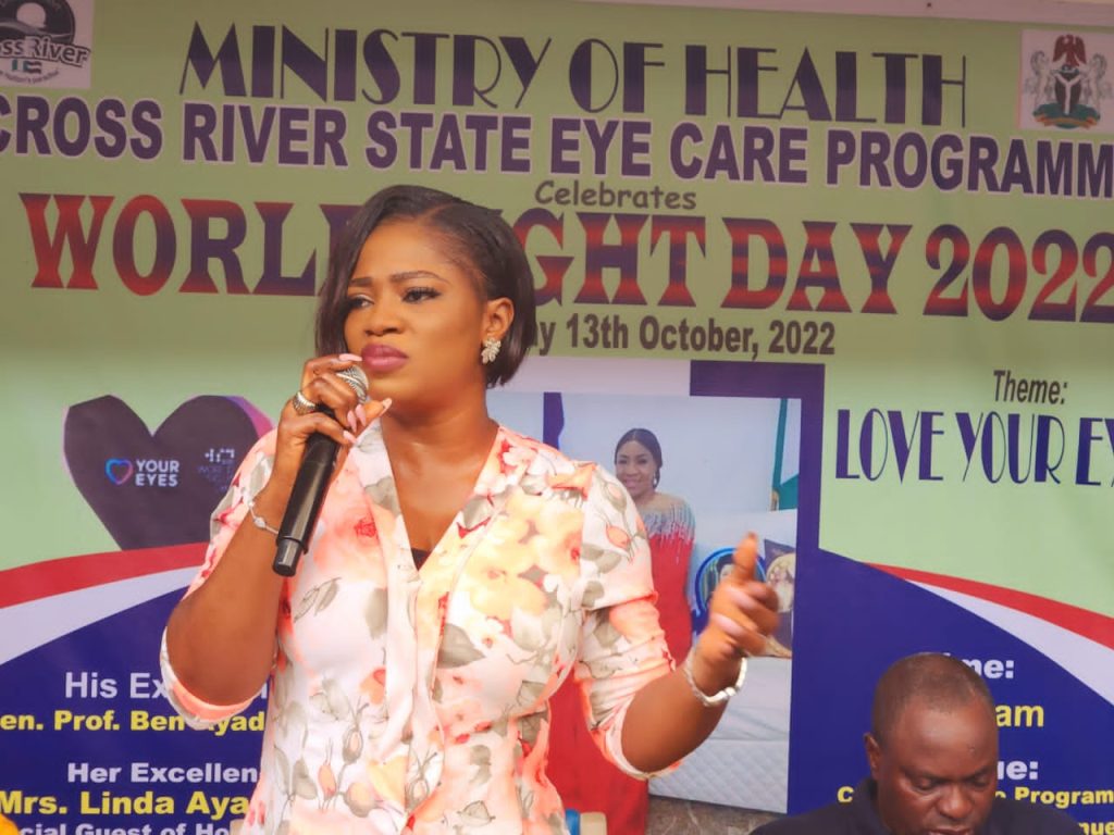 Dr Linda ayade send message to cross riverians during eye sight day in cross river state.