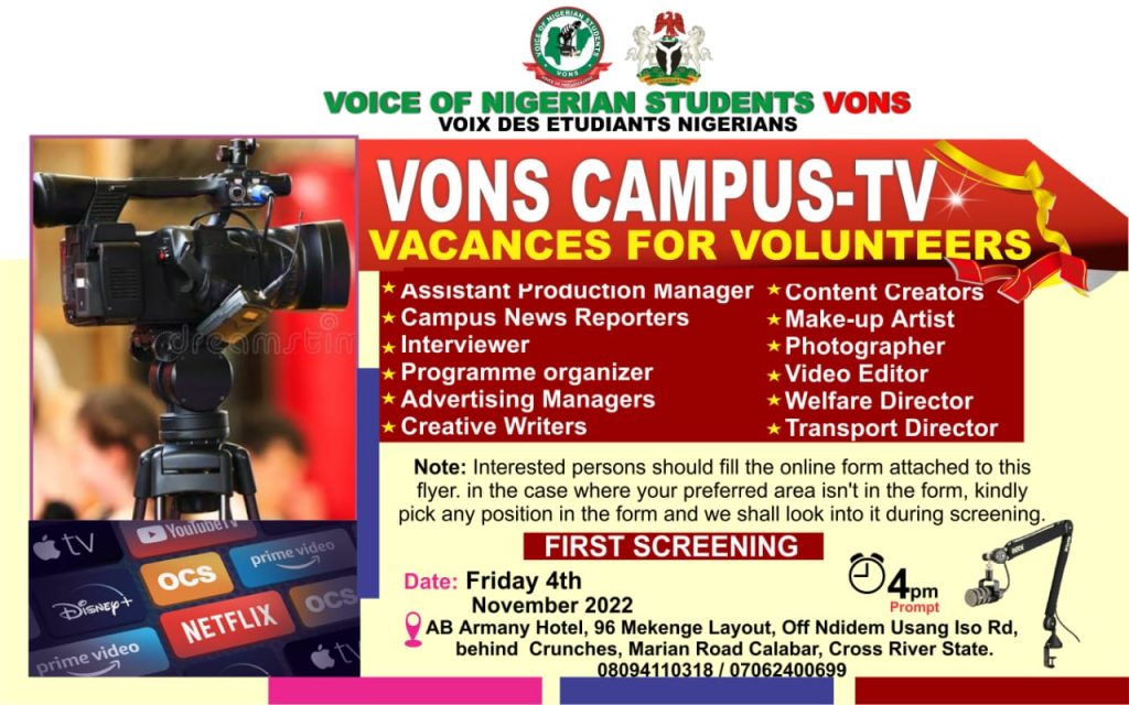 Vons campus TV and second anniversary