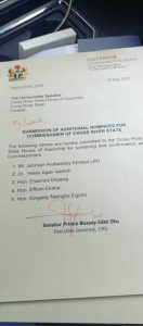 Second d batch of commissioner list submitted by Otu