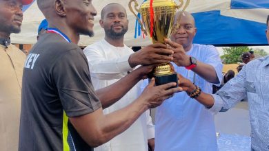 Celebrating the Victory of Late Chief John Oyom Okpa Team in the Late Pa Irom Football Tournament As Dan Obo kick off match at Obubra