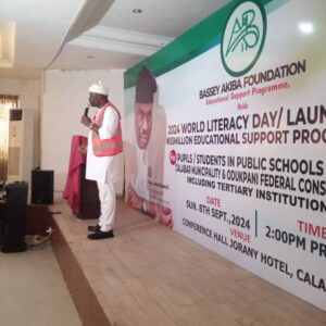 Rep. Bassey Akiba, earlier today, marked the International Literacy day with the launch of a Fifty Million Naira Educational Support Programme