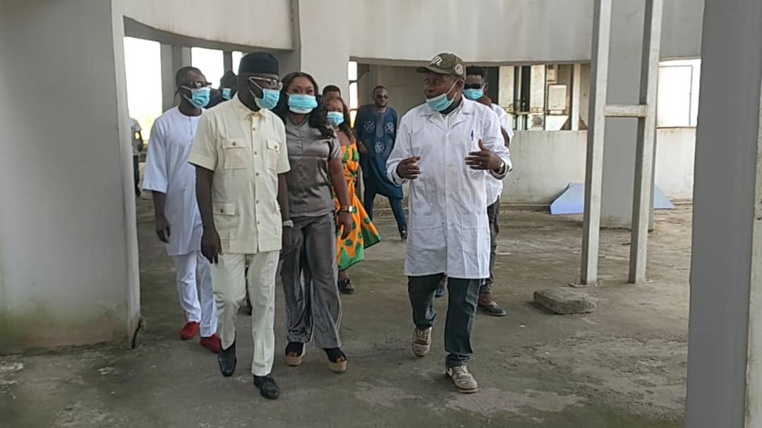 Ogoja Local Government Council Chairman at the rice factory 