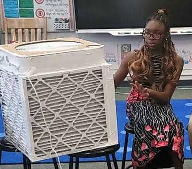 Eniola Shokunbi and her Air purifier