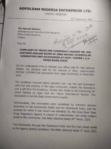 Fraud Allegations Rock Ugep Community Over Sale of Generators involved House of Assembly Member 