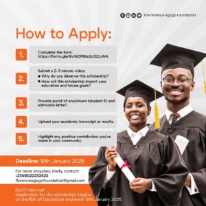 Procedure to register for Florence Agogo Foundation Scholarship