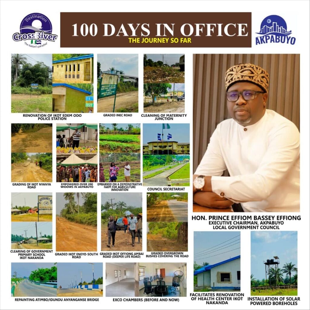 Effiom Bassey Effiong 100 days in office Achievements