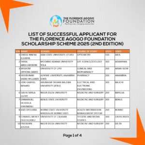 Beneficiaries of Florence Agogo Foundation Scholarship Scheme