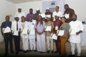 De-Caucus Leadership Workshop, where Rt. Hon. John Gual, Rt. Hon. Hilary Bisong, Mrs. Justina Ovat and others train 18 local government coordinators.