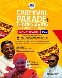 Calabar Carnival Parade Of Thanksgiving And Festival Of Praise 2025 With Cobham Asuquo 