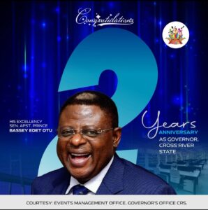 Governor Otu 2 years in Office: Congratulatory Message to His Excellency