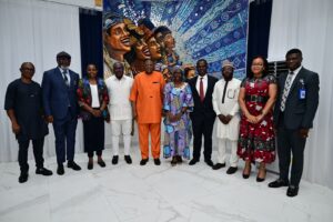Prince Otu Okor of the Cross River State Diaspora Commission Dimanche Sharon on a courtesy visit to Prince Bassey Edet Otu 