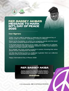 Bassey Akiba Lent His Voice Out in Celebration of International Day of Peace