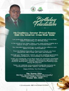 Bassey Akiba Birthday Felicitation Message to Bassey Edet Otu