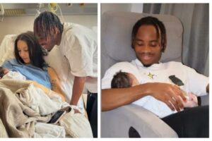 Nigerian left-back Bruno Onyemaechi has welcomed his first child with his Portuguese partner, Ines Fontes,