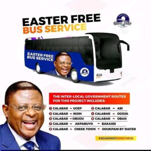Governor Otu free bus service 